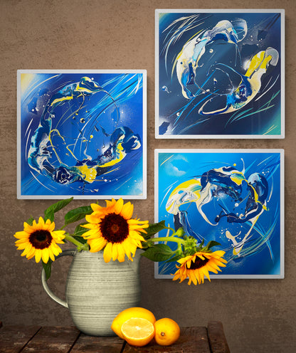 beautiful Van Gogh "Starry Night" inspired artwork. An homage to the artist by contemporary abstract artist Michael Carini of Carini Arts in San Diego, California.