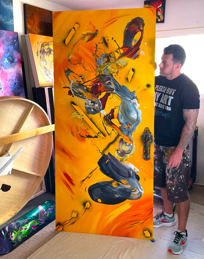 door painting by San Diego based abstract artist Michael Carini